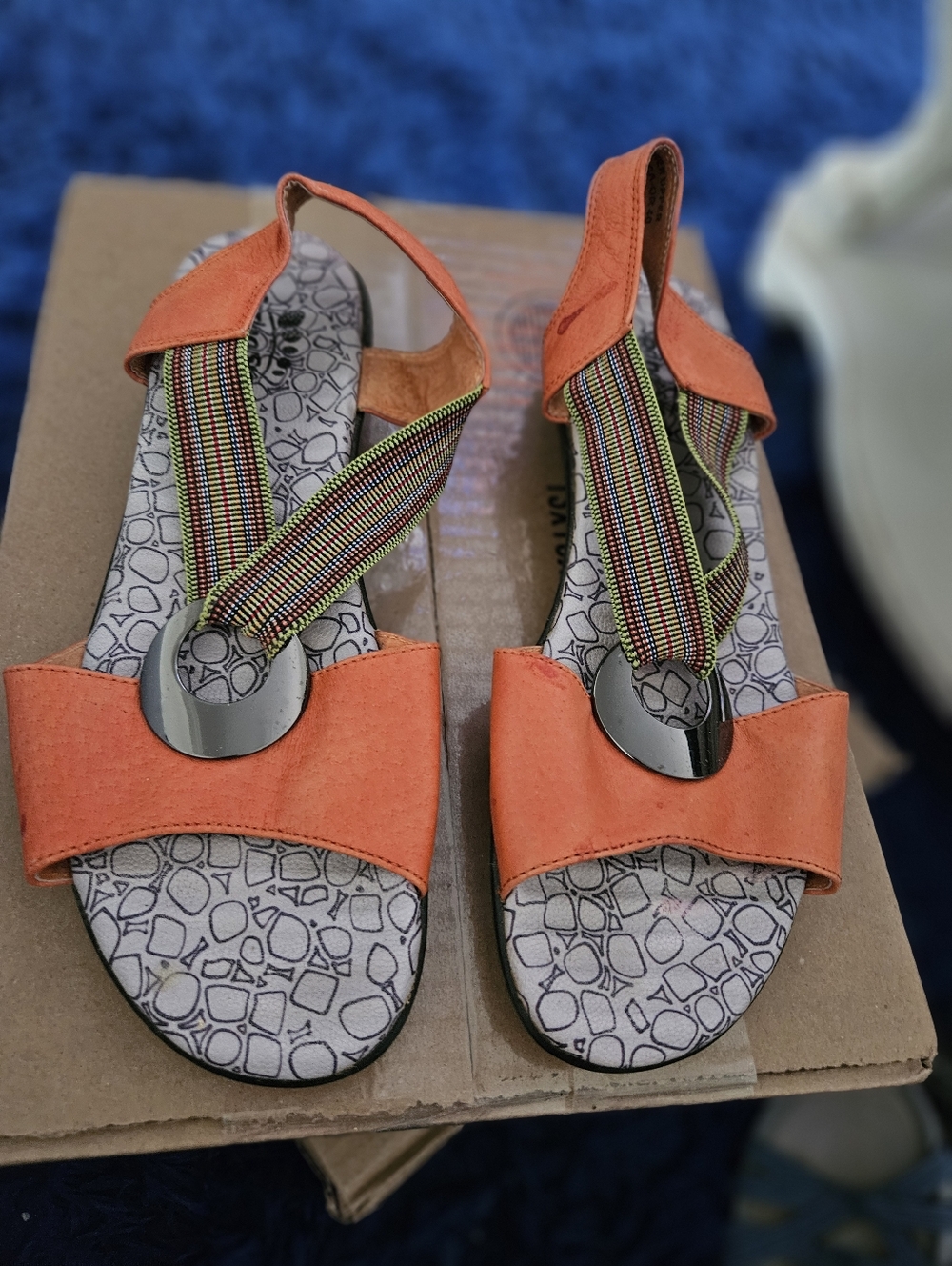 Springstep Women's Orange Elastic Strap Sandals Sz 9 $20